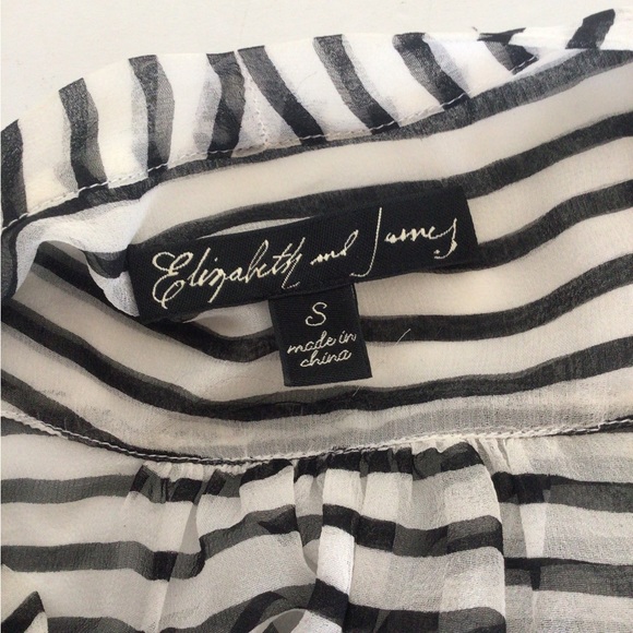 ELIZABETH AND JAMES SILK STRIPED SLEEVELESS TOP SIZE SMALL - Picture 6 of 11